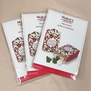 Makery Brand Merry and Bright Red Christmas Treat Boxes 12 pieces food safe new